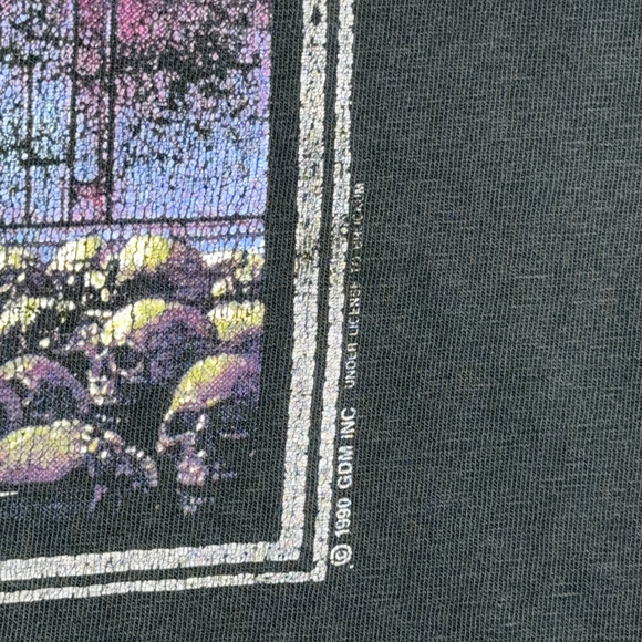 Vintage Grateful Dead Shirt Adult LARGE Black Skull Rose Walking Skeleton 90s - Picture 5 of 14